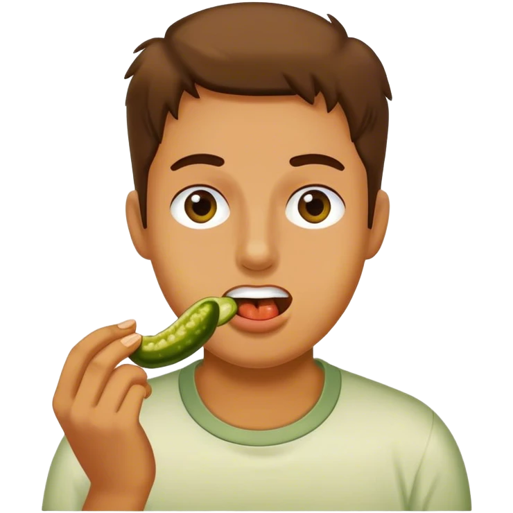 Brewer eating pickles emoji