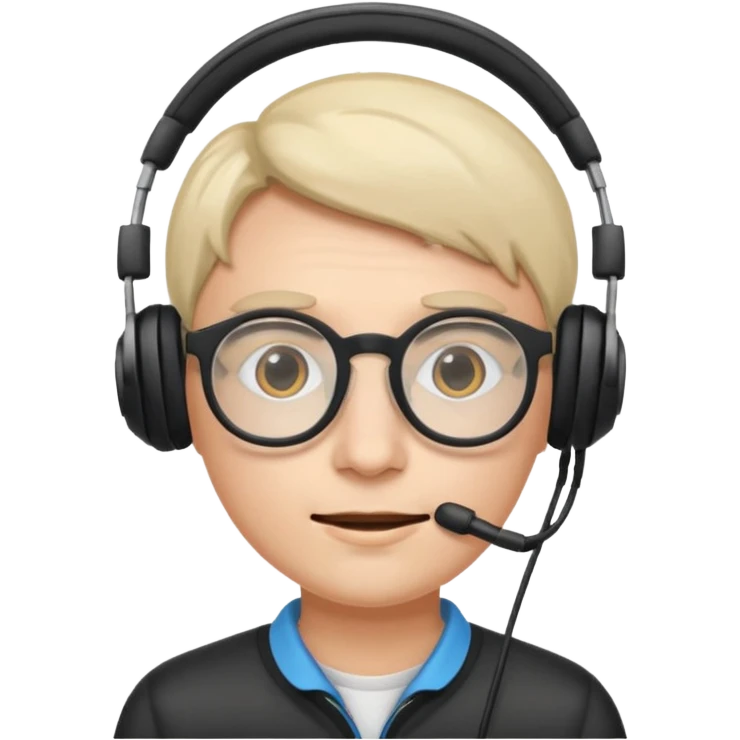 headphone and spectacles, no microphone emoji