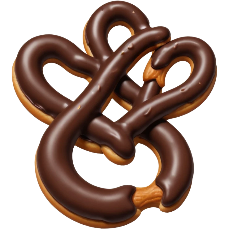  chocolate dipped pretzels with dark chocolate drizzle  emoji
