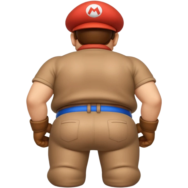 back view of super mario with huge massive buttcheeks  emoji
