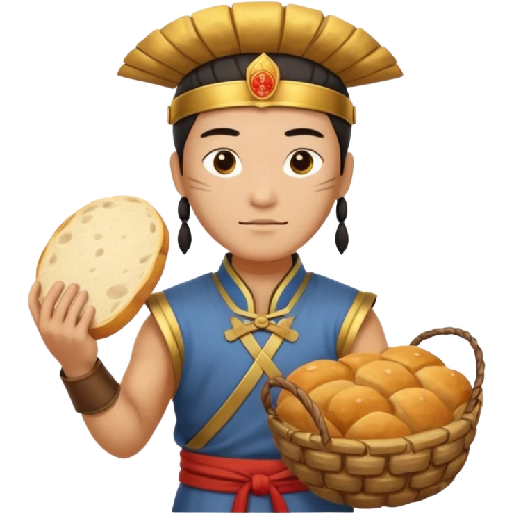 chinese ancient warrior with bread emoji