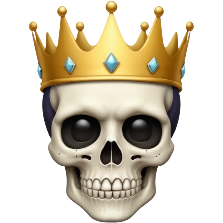 Skull face with a crown emoji