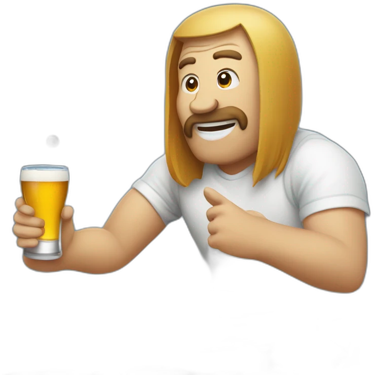 Une personne qui fait du ping-pong en buvant une bière emoji