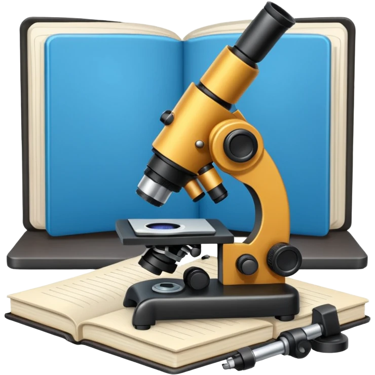 microscope next to a notebook emoji