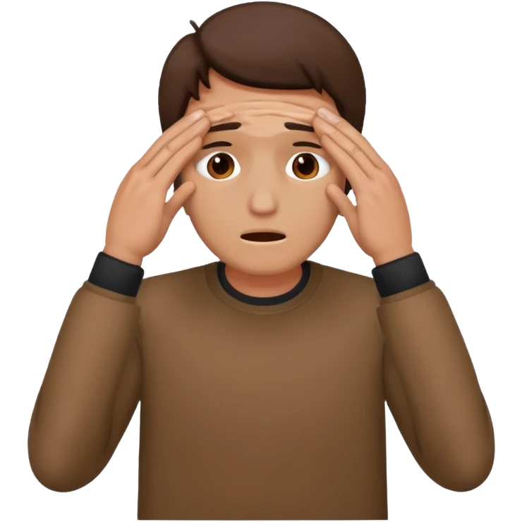 Could you please make an emoji of a community manager man with iphone stressed and covering his face? emoji