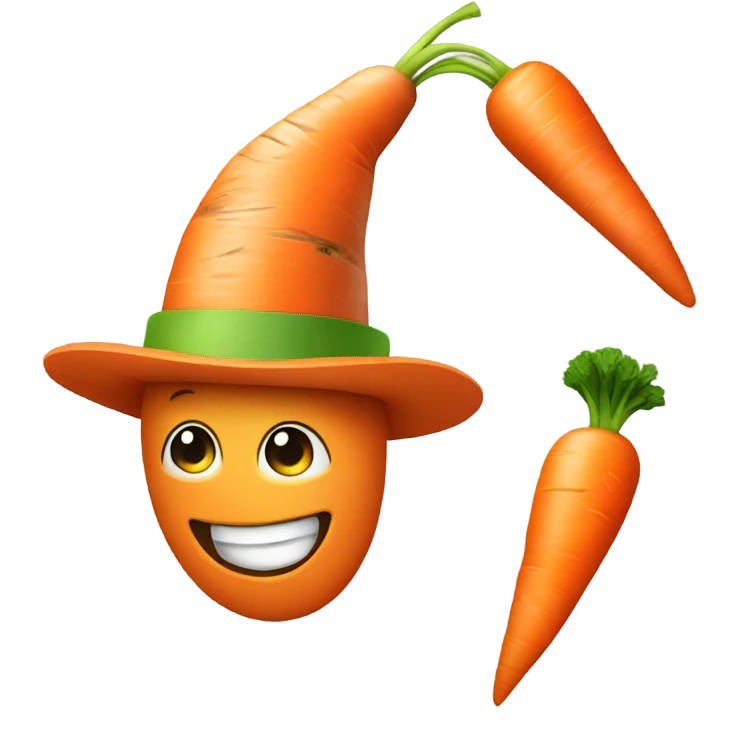 Carrot with hat emoji