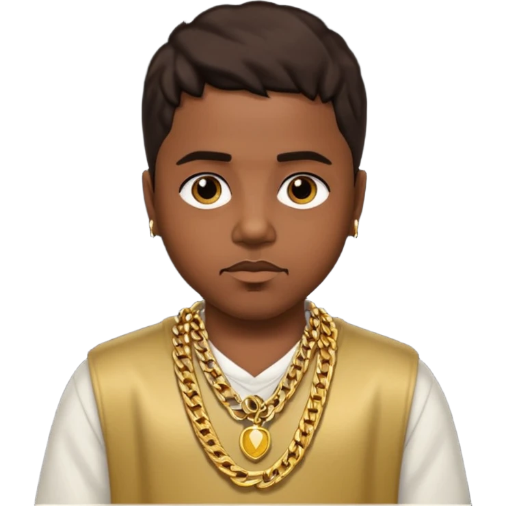 Nas Rapper with dark brown hair emoji