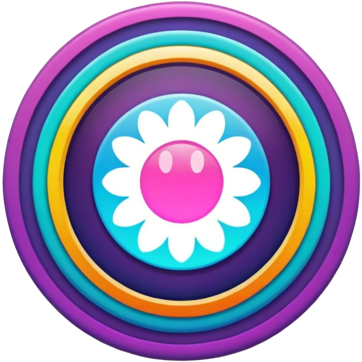 Psychedelic colored circle Border with shadowed edges emoji