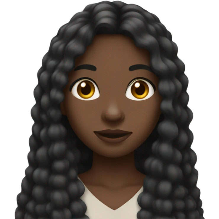 Black girl with long hair emoji