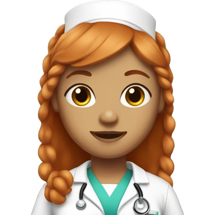 Gingerhead nurse with nose piercing and bangs emoji