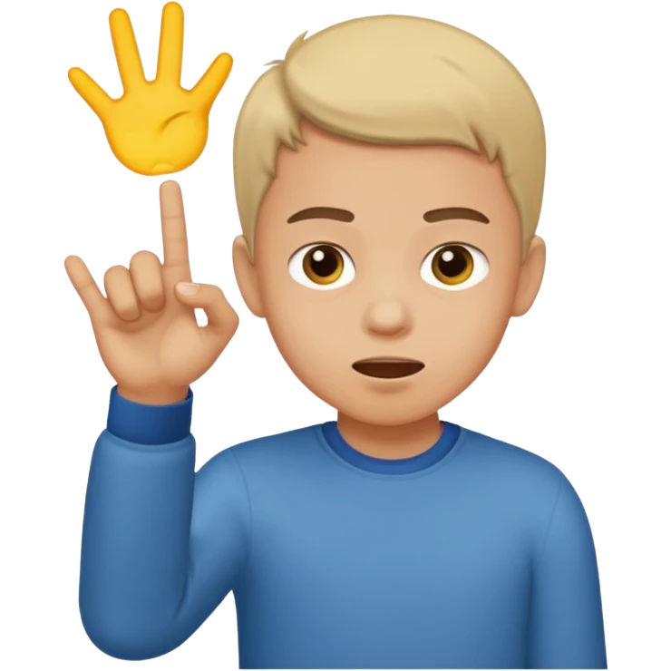 Boy flicking someone off emoji