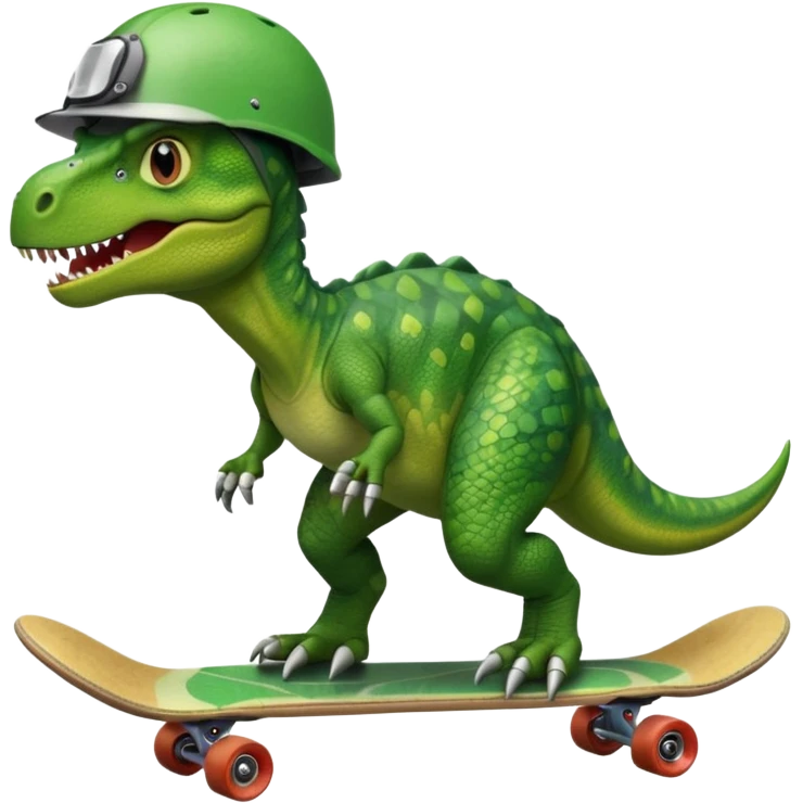 Dinosaur on a skateboard emoji