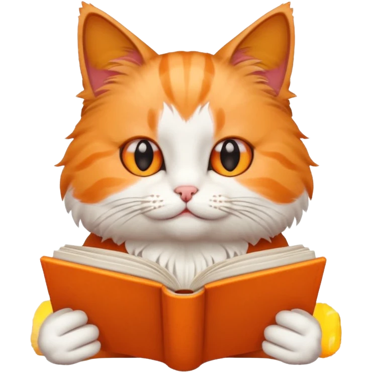 cat reading book emoji