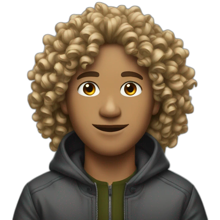 curly guy in a supreme jacket emoji