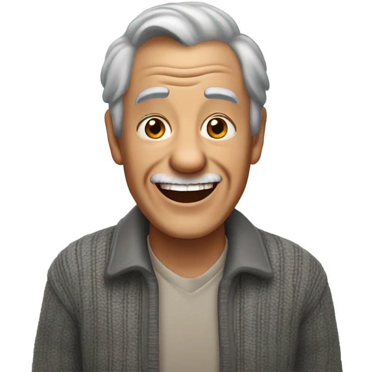 old man smiling indoors portrait emoji