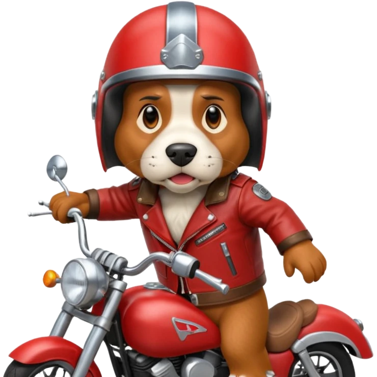 extremely angry bassett hound on a motorcycle emoji