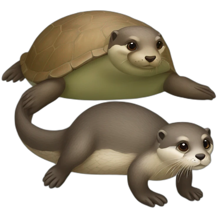 Loutre sur tortue emoji
