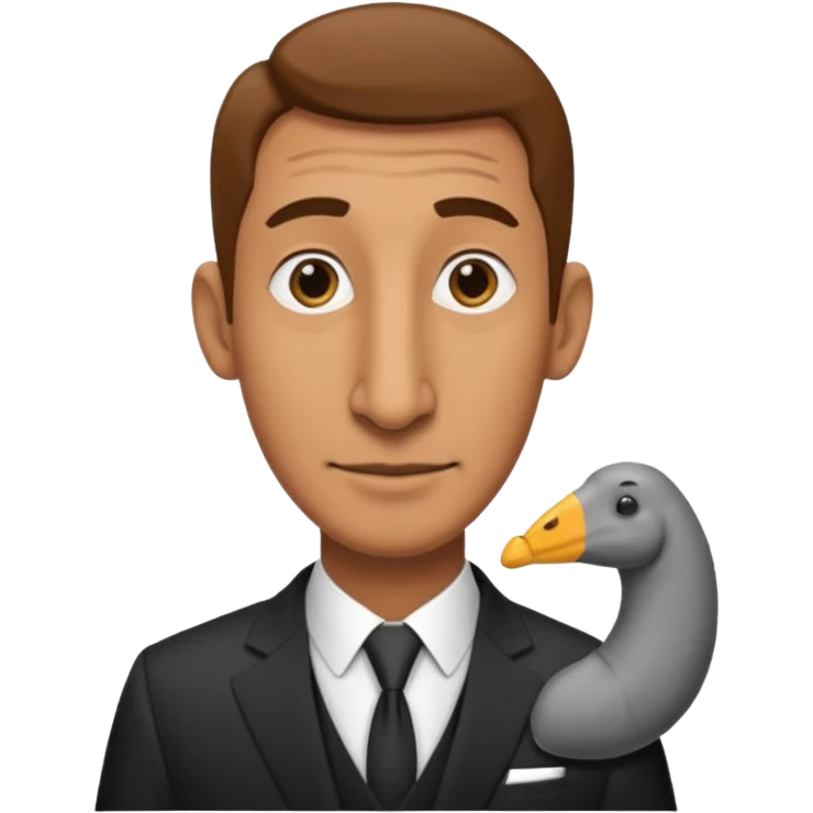 Man with a long nose wearing a suit and kipa emoji