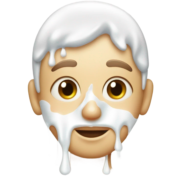 Face covered in milk liquid emoji