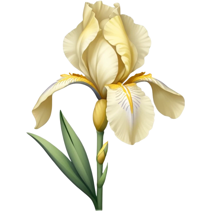 single Cream Iris, straight stem emoji