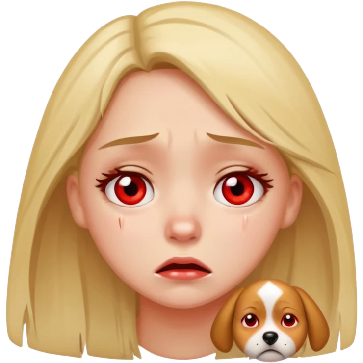 a very upset girl who lost her dog emoji