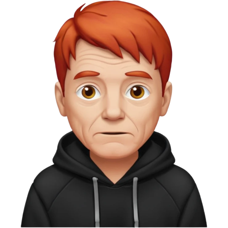 old man with red hair and black hoodie emoji