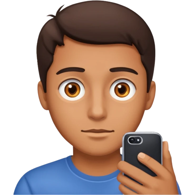 A guy scrolling on this phone, his eyes looking the phone very close emoji