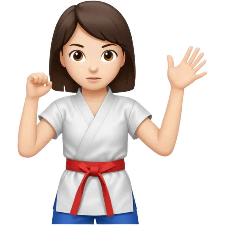 Brunette girl who practice karate emoji