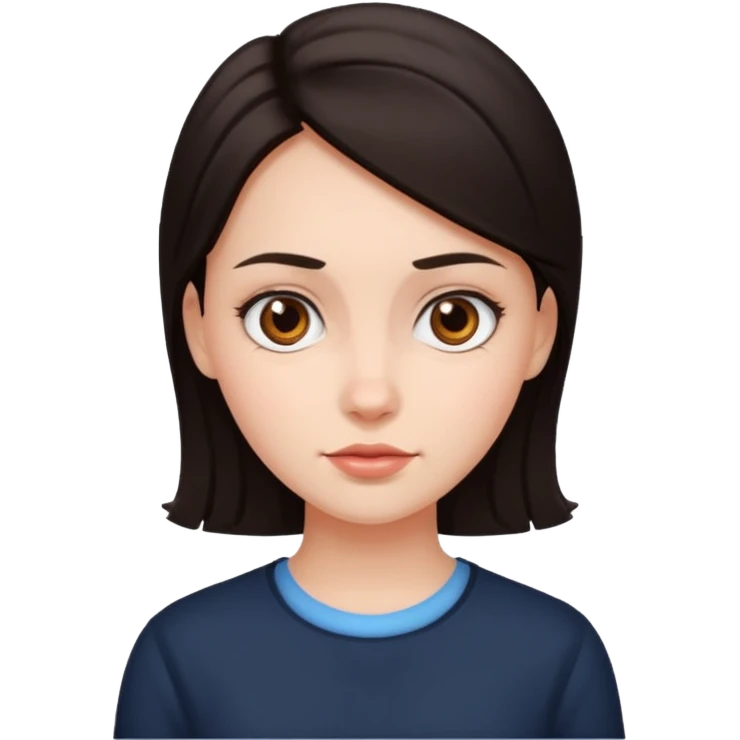 Big forehead girl dark hair emoji