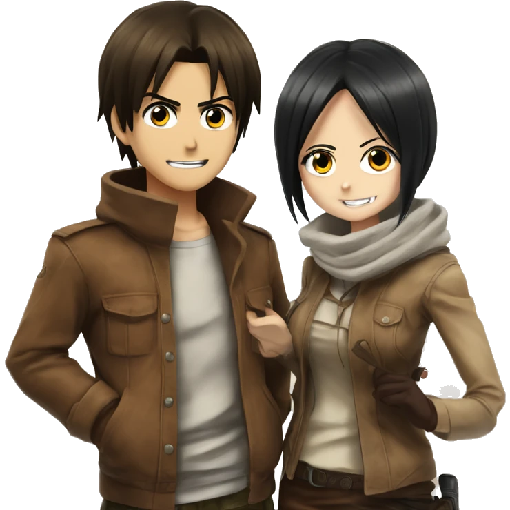 Eren Yeager with Mikasa Ackerman emoji