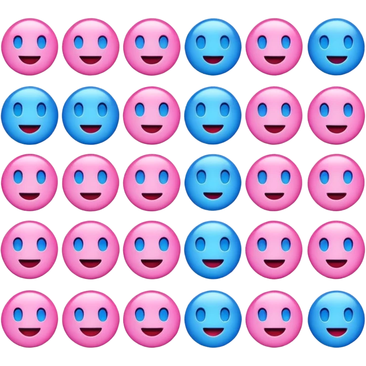 Emoji azul e rosa emoji