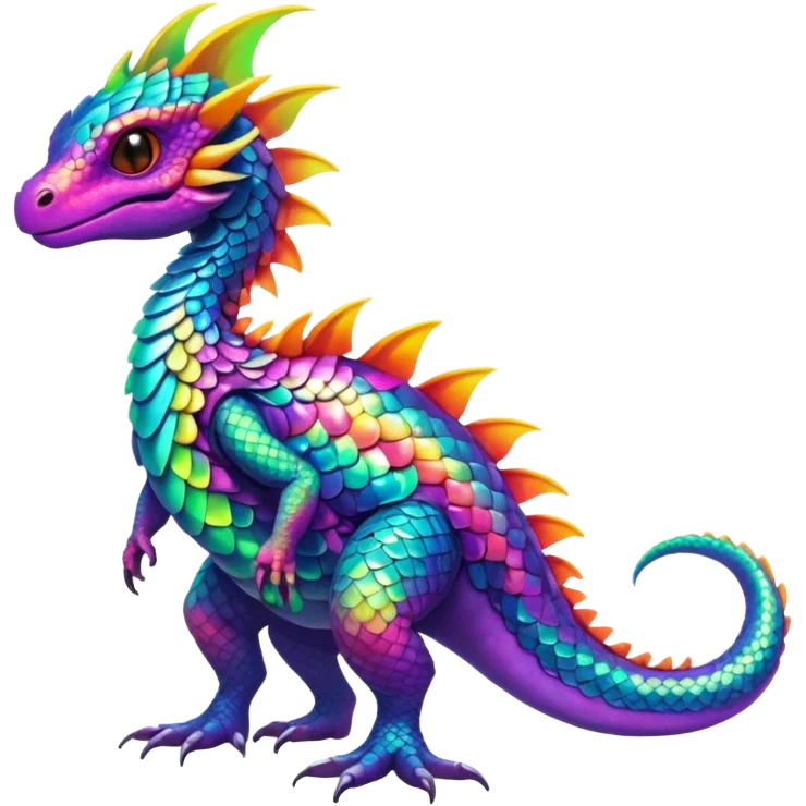 An exotic neon colorful unique bizarre eccentric Fakémon-creature (full body) emoji