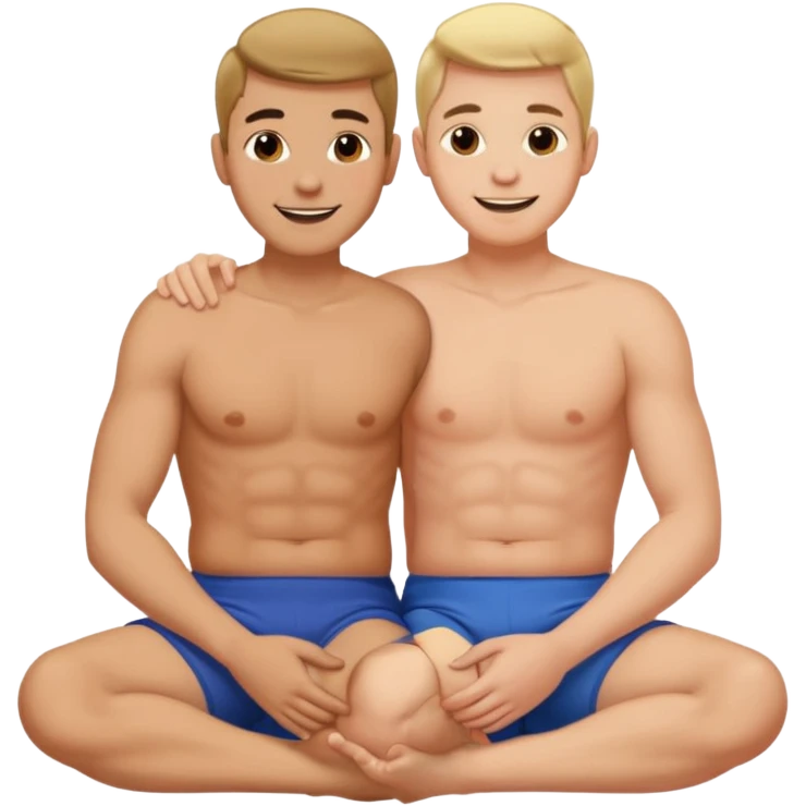 Gay man straddling another gay man’s lap emoji