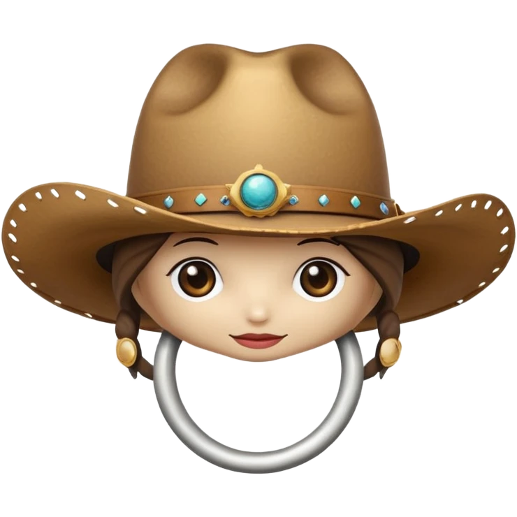 Planet Saturn wearing cowgirl hat emoji