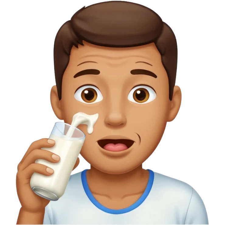 Man drooling out milk emoji