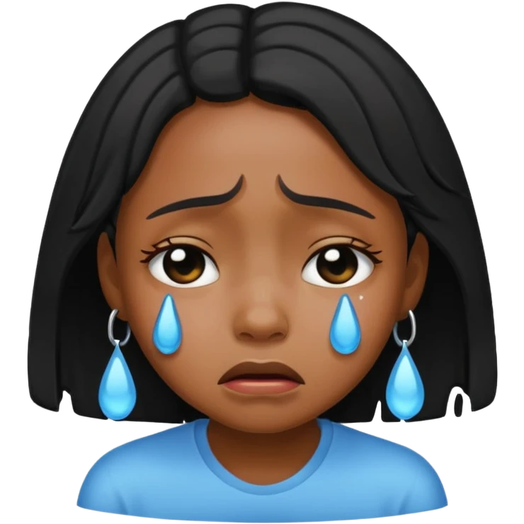 Black Girl crying  emoji