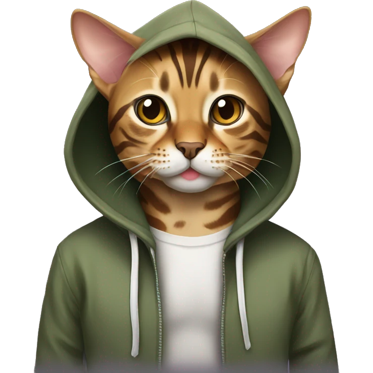 Bengal cat with hoodie emoji