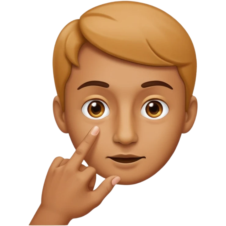 A classic emoji nose, no face, with a pointer finger touching the tip of it, combine these two 👆🏼👃🏼 emoji