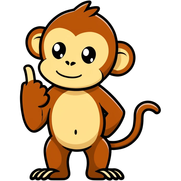 Monkey sticking middle finger emoji | AI Emoji Generator