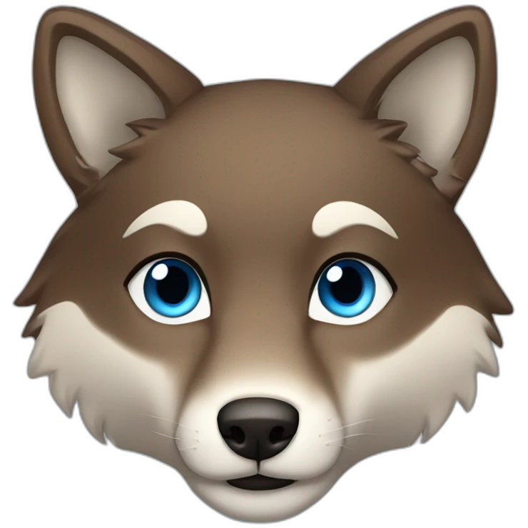 Brown female wolf blue eyes  emoji