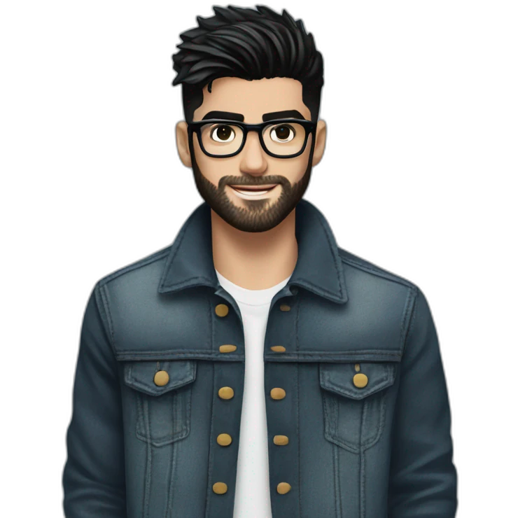 zayn malik sporting a pair of spzayn malik sporting a pair of spectacles with beard and black hair jean jacket emoji