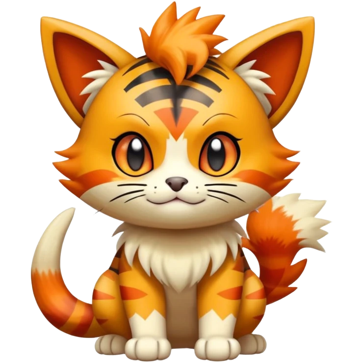 Shiny Cute Adorable Meowth-Litten-Littleo-Growlithe-Hybrid-Creature with pattern-markings emoji