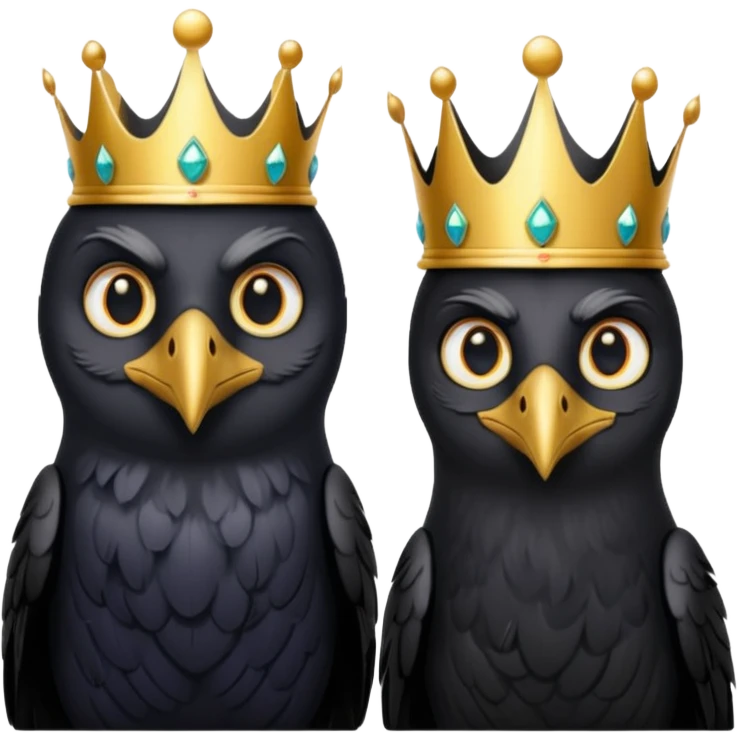 realistic King and queen ravens emoji