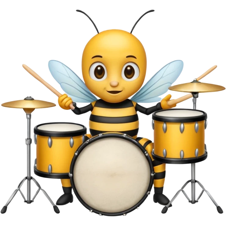 drum player bee emoji