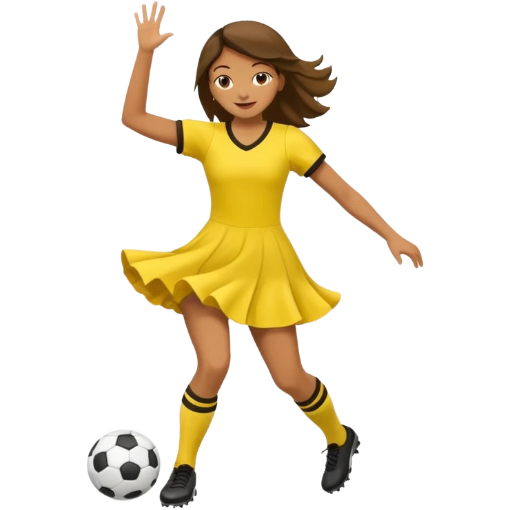 Soccer Player baoy dance in yellow dress emoji