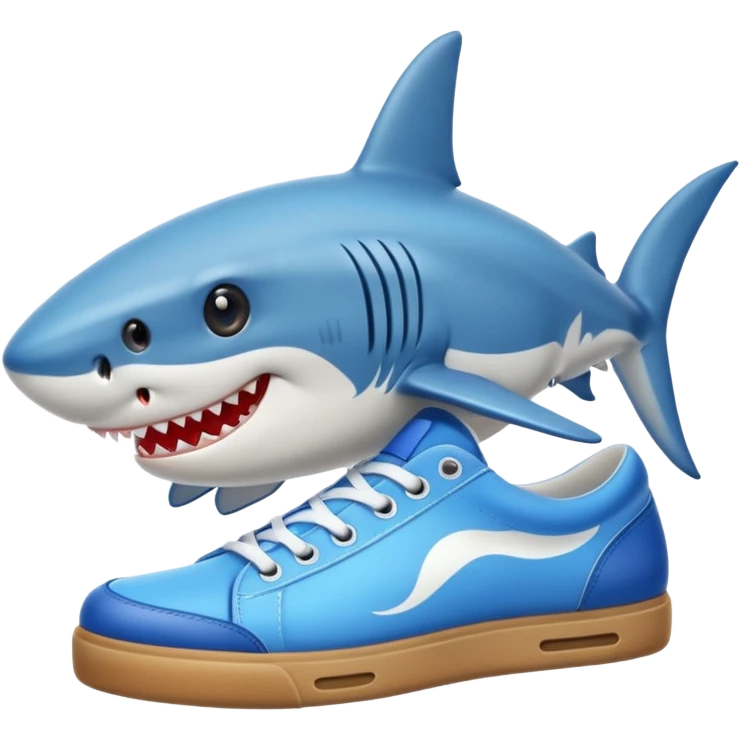 Shark with blue shoes on emoji