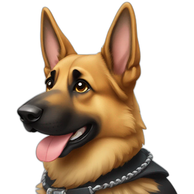 german shepherd with goofy accessories  emoji