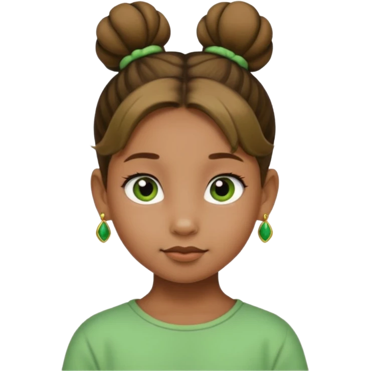  bun haired kid with earrings green hair guy emoji