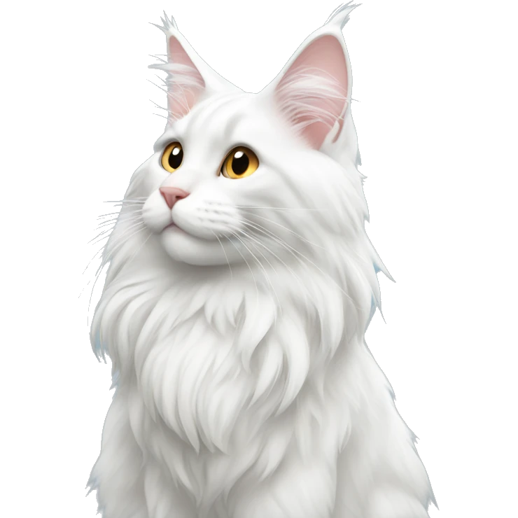 White Maine Coon in love emoji