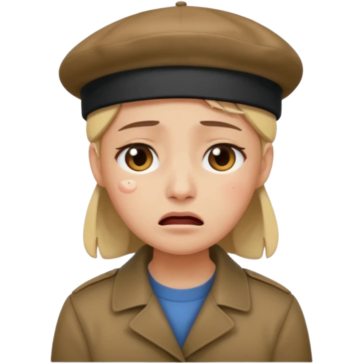 sob with beret emoji